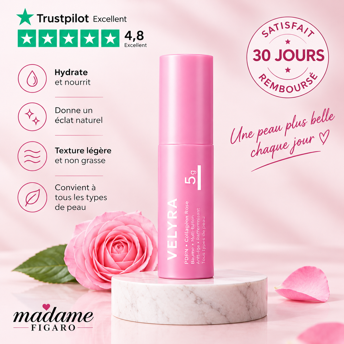 Baume multi-volumes PDNR pour anti-âge, Anti-Rides - VELYRA™